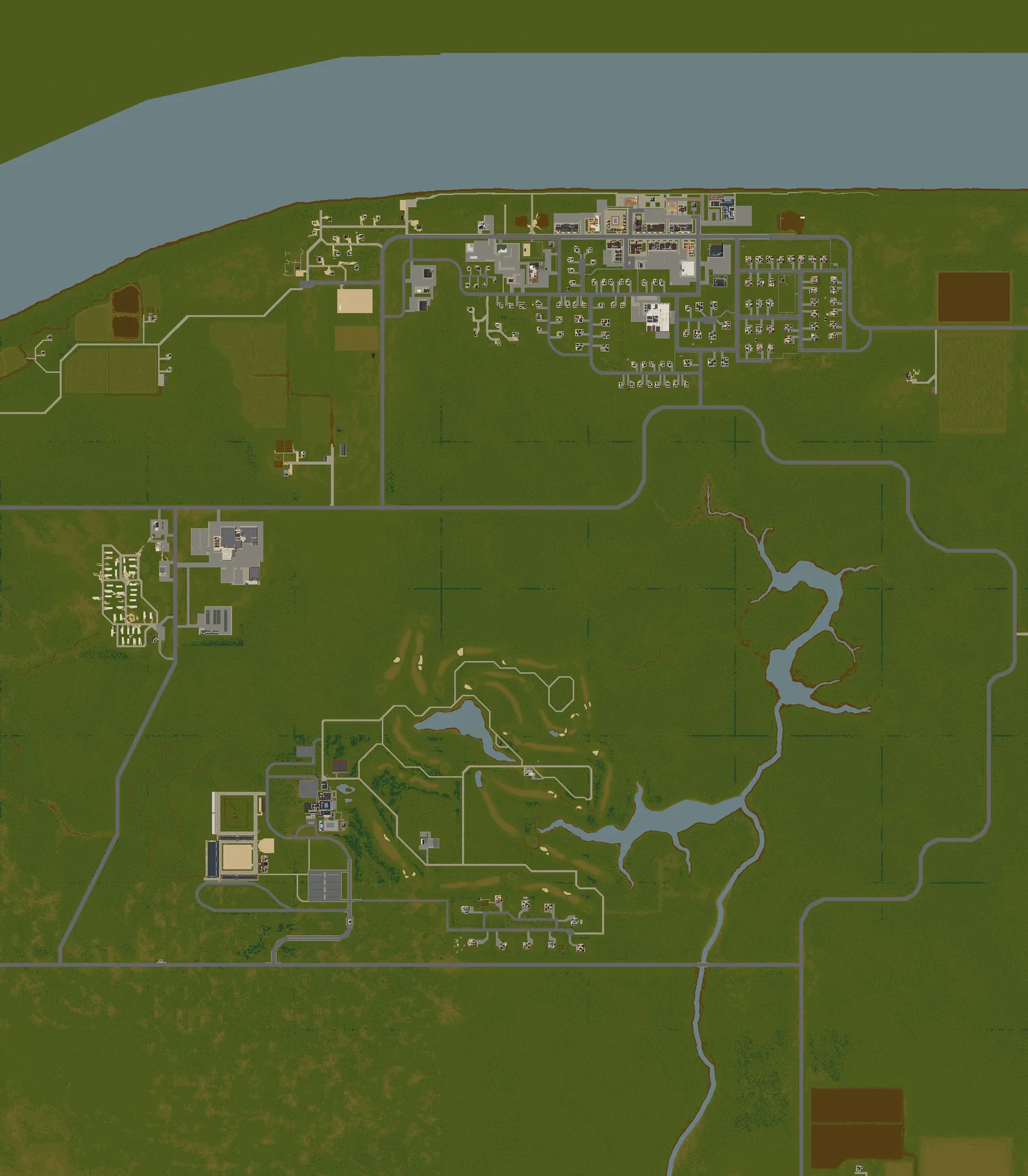 Project Zomboid Riverside map - the riverfront town, West Maple Country Club and marina on the Ohio River